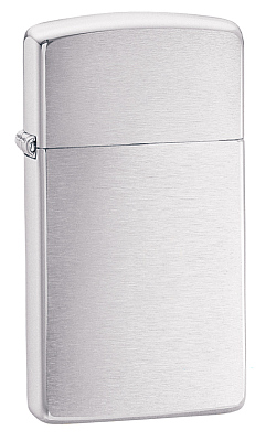 Зажигалка ZIPPO Slim® с покрытием Brushed Chrome, латунь/сталь, серебристая, матовая, 29x10x60 мм (Серебристый)