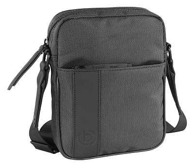 Сумка кросс-боди BUGATTI Domani, антрацитовая, нейлон, 17х5х22 см (Черный)
