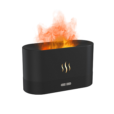 Светодиодный USB увлажнитель-ароматизатор Flame, черный (Чёрный)