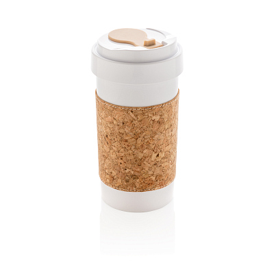 Стакан ECO с пробковым держателем, 400 мл (Белый;)