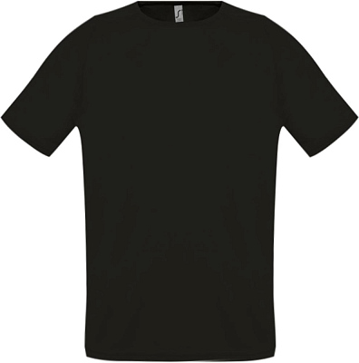 Футболка унисекс Sporty 140, черная (Чёрный)