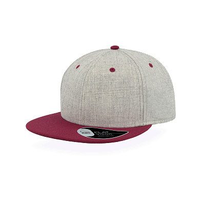 Бейсболка FADER, 6 клиньев, застежка ПВХ (Серый, красный)