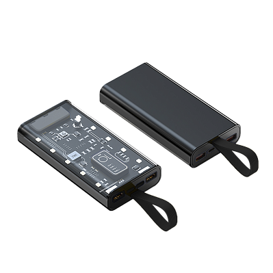 Внешний аккумулятор Wonder с фонариком, 10000 mAh (Чёрный)