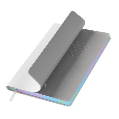 Ежедневник Galaxy недатированный, гибкая обложка, срез голограф. фольга, белый (Белый, серый, бежевый, многоцветный)