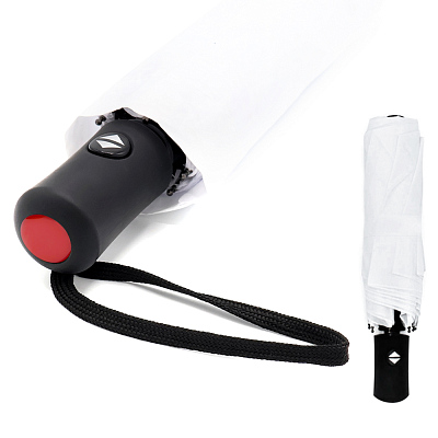 Автоматический противоштормовой зонт Vortex To Go  (Белый/красный)