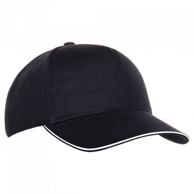 Бейсболка с кантом STAN 5 клиньев хлопок 330, 04 (Чёрный)