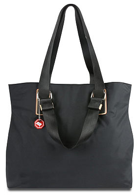 Сумка-тоут женская BUGATTI Lido, чёрная, полиэстер, 40х17,5х34,5 см, 22 л