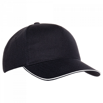 Бейсболка с кантом STAN 5 клиньев хлопок 330, 04 (Чёрный)