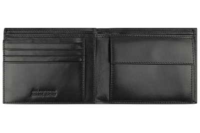 Портмоне BUGATTI Nobile, с защитой данных RFID, черное, воловья кожа/полиэстер, 12х2х9,5 см