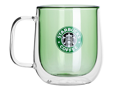Кружка с двойными стенками Ubud с тампопечатью (Зеленый прозрачный)