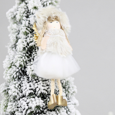 Новогоднее украшение рождественский ангел Бэгис  (Белый)