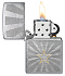 Зажигалка ZIPPO Star Design с покрытием Brushed Chrome, латунь/сталь, серебристая, 36x13x57 мм - Фото 3