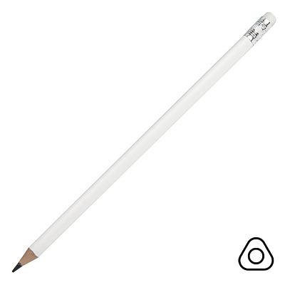 Карандаш чернографитный трехгранный TRINITY (Белый)