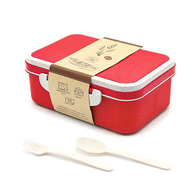 Ланчбокс (контейнер для еды) Inar из пшеничного волокна  (Красный)