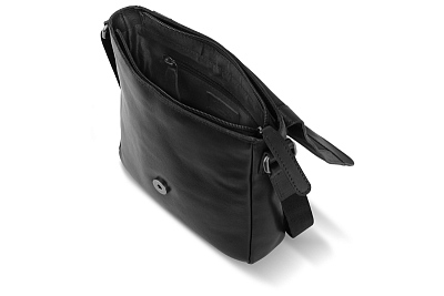 Сумка через плечо KLONDIKE GOLD «Taylor», натуральная кожа в черном цвете, 22 х 23,5 х 5,5 см