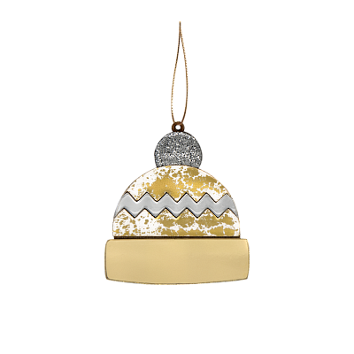 Ёлочная игрушка Шапочка (белый с золотым ) (Белый с золотым)