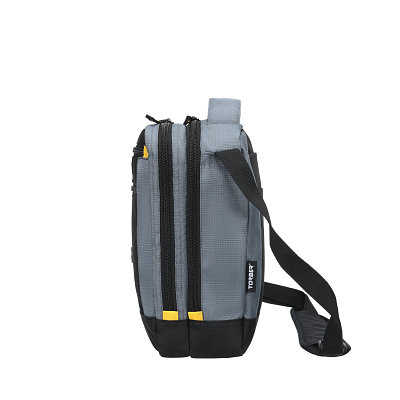 Сумка-планшет TORBER, черный/серый, полиэстер/добби, 22х10х29 см