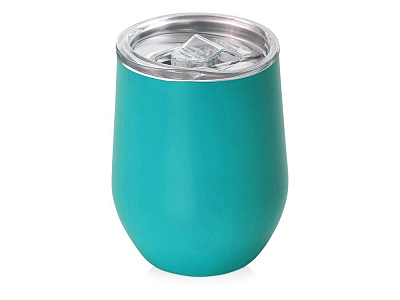 Вакуумная термокружка Sense, непротекаемая крышка, крафтовая упаковка (Бирюзовый)