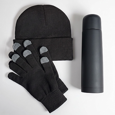 Набор подарочный GET WARM: перчатки, шапка, термос