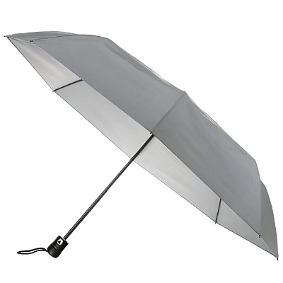 Зонт складной "Reflect", полуавтомат, светоотражающий серый (Серый)