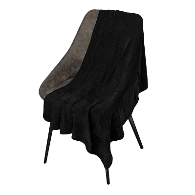 Плед Cella вязаный, черный (без подарочной коробки) (Чёрный)