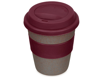 Стакан из бамбукового волокна Café (Серо-коричневый/красный бургунди)