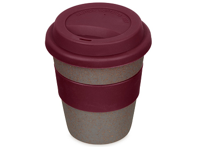 Стакан из бамбукового волокна Café (Серо-коричневый/красный бургунди)