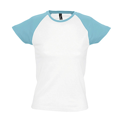 Футболка женская MILKY 150 (Бирюзовый, белый)