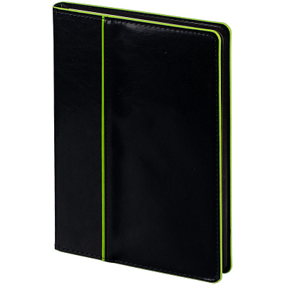 Ежедневник Alanis, недатированный, черный с зеленым (Зеленый)