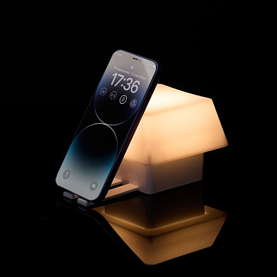 Светильник с подставкой для смартфона Knoppi (Белый) Светильник с подставкой для смартфона Knoppi (Белый)