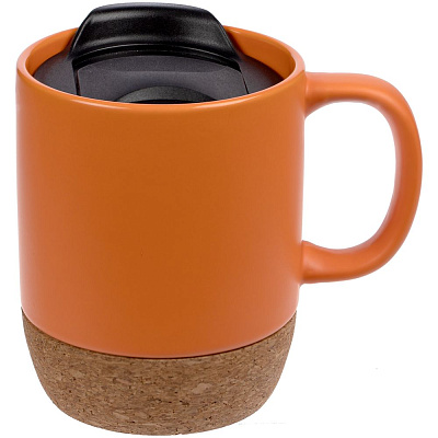 Кружка с пробковой подставкой Corky Walk, оранжевая (Оранжевый) Кружка с пробковой подставкой Corky Walk, оранжевая (Оранжевый)