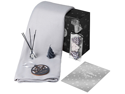 Подарочный набор Re:Home с пледом, свечой и диффузором (Серый) Подарочный набор Re:Home с пледом, свечой и диффузором (Серый)