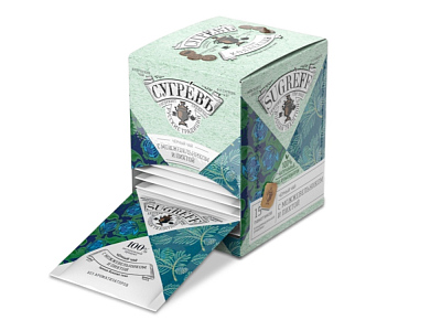 Чай черный с пихтой и можжевельником в индивидуальных саше (Бирюзовый/Голубой)