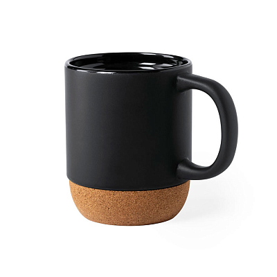 Кружка BOKUN, пробковое дерево, керамика (Чёрный)