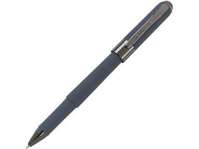 Ручка пластиковая шариковая Monaco софт-тач (Графит, вороненая сталь)