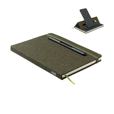 A5 notebook with phone holder (Темно-зеленый)