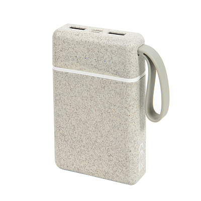 Универсальный аккумулятор WHEAT POWER 10, 10000 mAh, пластик с пшеничным волокном (Натуральный)