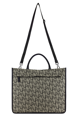 Сумка-тоут BUGATTI Elea, бежево-черный цвет, жаккард/воловья кожа/полиэстер 41 х 15 х 34,5 см