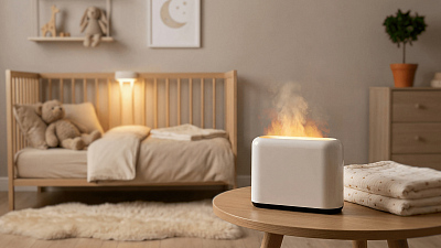 Увлажнитель "Flame" с эффектом пламени, белый