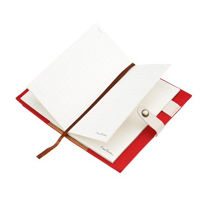 Записная книжка Pierre Cardin красная, 10,5 х 18,5 см