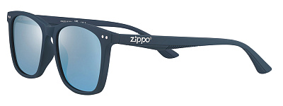 Очки солнцезащитные ZIPPO, унисекс, синие, оправа из поликарбоната с покрытием soft touch (Черный)