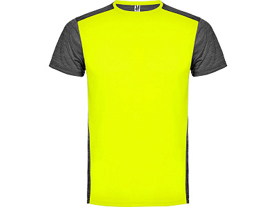 Спортивная футболка Zolder мужская (Неоновый желтый/черный меланж)