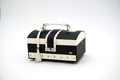 Шкатулка для украшений Jardin D'Ete, цвет чёрно-белый, матовый, 24,8 х 16 х 12,5 см