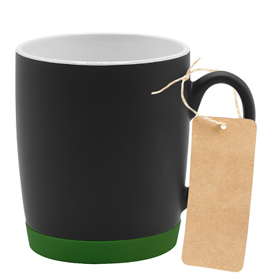 Кружка Make Me To Go, чёрная/зелёная_с_биркой (Чёрный/зелёный_с_биркой)