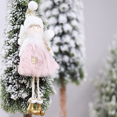 Новогоднее украшение Рождественский ангел  (Розовый)