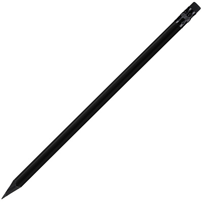 Карандаш простой Triangle Black с ластиком  (Черный)