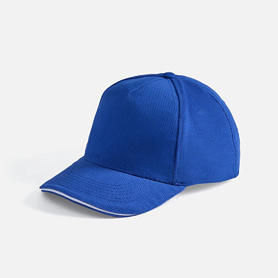 Бейсболка Long Beach, ярко-синяя с белым (Синий)