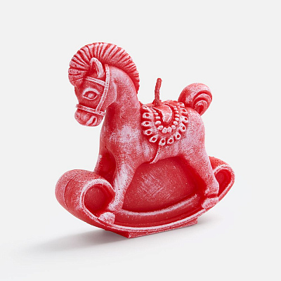 Свеча фигурная «Лошадка-качалка», красная (Красный)