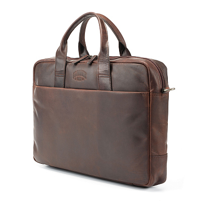 Сумка KLONDIKE DIGGER «Mavis», натуральная кожа в темно-коричневом цвете, 32 x 40 x 8 см