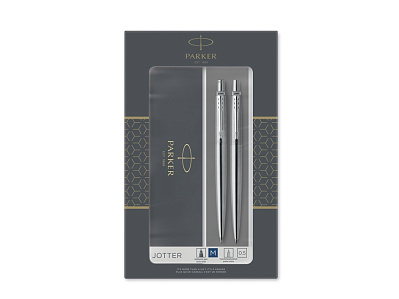 Набор Parker Jotter Core Stainless Steel CT ручка шариковая, карандаш механический (Серебристый)